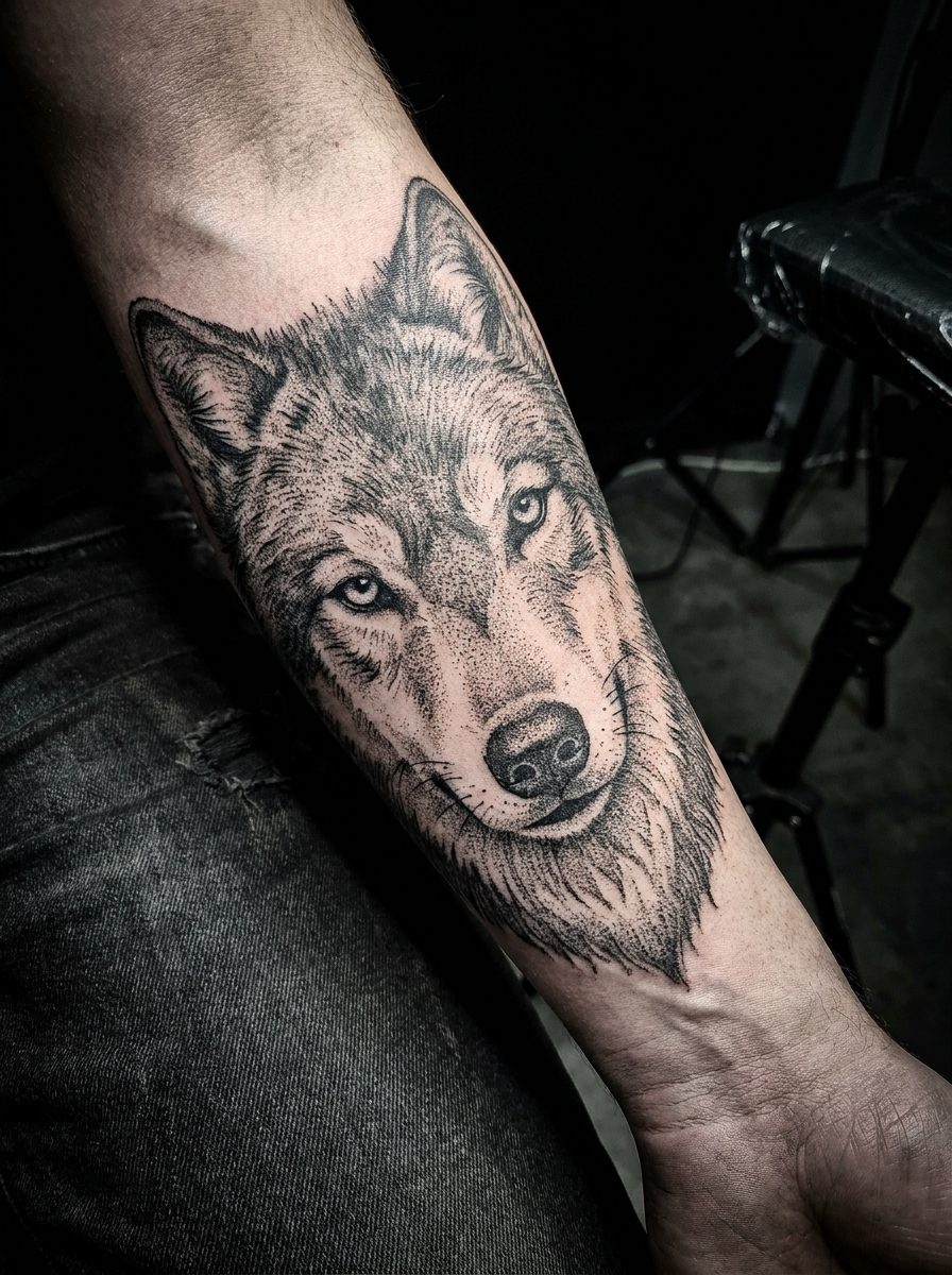 Wolf — Dotwork — Dotwork von Marco